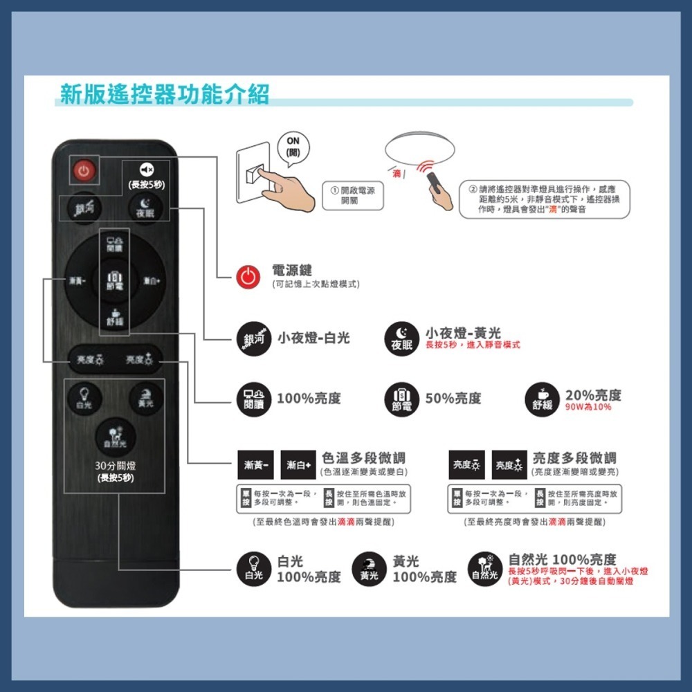 【亮博士】LED吸頂燈 星空 星鑽 昕圓滿 50W 調光調色 吸頂燈 附遙控器 4-5坪 IP54 防水防塵-細節圖4