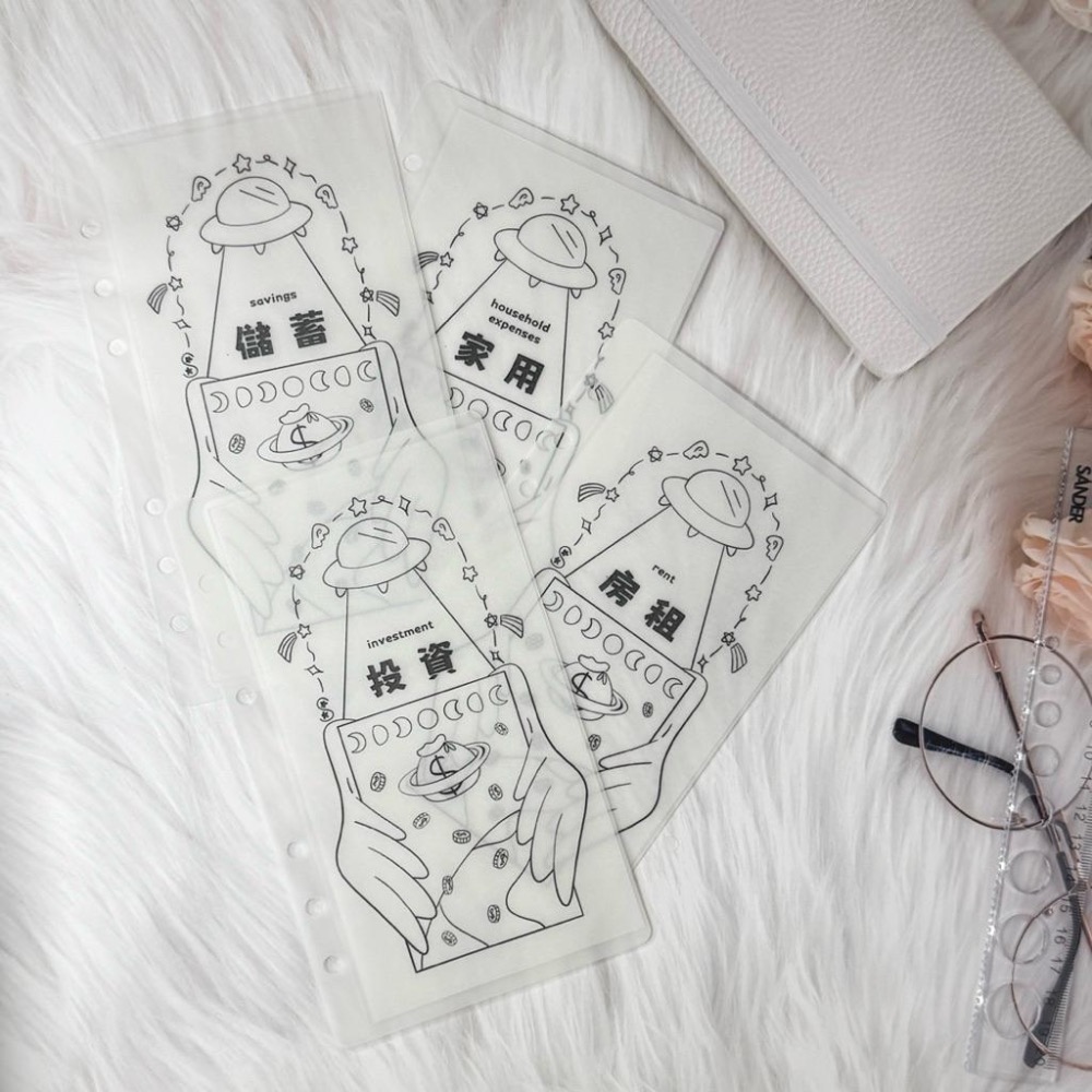 A6活頁袋📁售完不補┊招財宇宙┊53種分類項目┊現金收納┊手帳理財本┊預算分配┊理財 存錢┊家庭記帳 • 手作-細節圖3