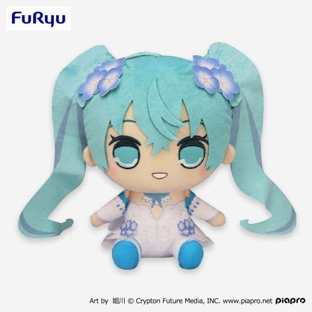 🐟草魚玩具🐟「日版全新現貨」FuRyu 初音未來 粉蝶花 26cm 娃娃 坐姿 大玩偶 初音 公仔 景品-細節圖2