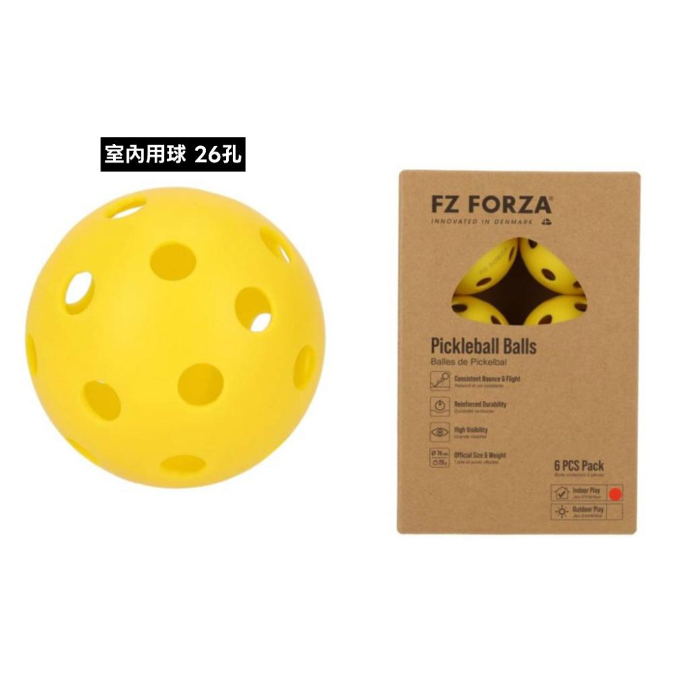 【凱將體育羽球店】FZ FORZA 匹克球 室外 室內用球 賽事專業用球 6入裝 Pickleball-細節圖3
