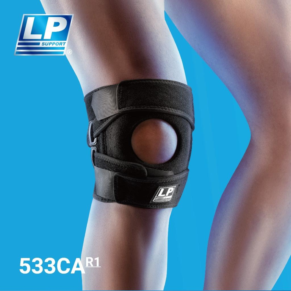 【凱將體育羽球店】LP SUPPORT 護膝 高透氣 調整型 533CA R1 運動防護  護具 輕薄 升級材質 加固帶-細節圖2