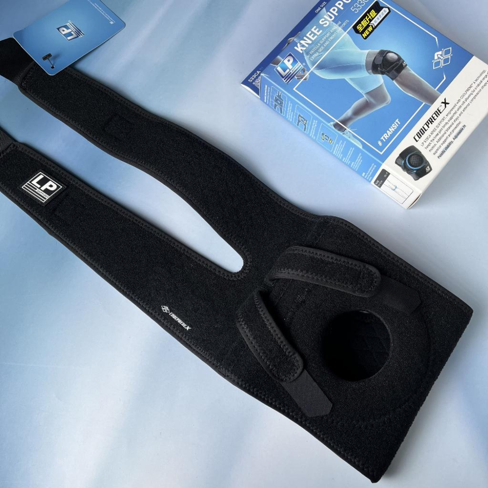 【凱將體育羽球店】LP SUPPORT 護膝 高透氣 調整型 533CA R1 運動防護  護具 輕薄 升級材質 加固帶-細節圖4