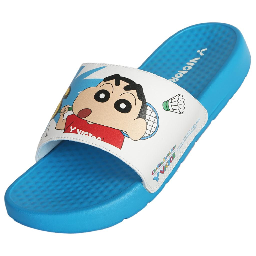 【凱將體育】勝利 X 蠟筆小新 聯名 拖鞋 008CS  FA航海藍/亮白 VICTOR 可愛 動感超人 小新-細節圖3