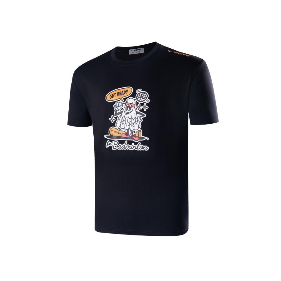 【凱將體育羽球店】VICTOR 羽球人插畫 T-Shirt T-2305 A/C 羽球衣 勝利 休閒 球衣-細節圖2