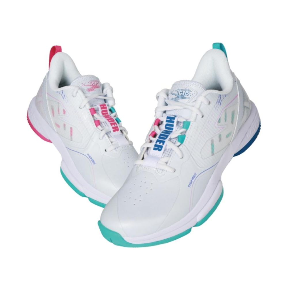 【凱將體育羽球店】VICTOR THUNDER+  羽球鞋 珠光白/灰綠松石 珠光白綠 鴛鴦配色-細節圖2