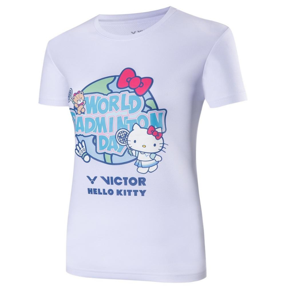 【凱將體育羽球店】VICTOR X Hello Kitty 世界羽球日 聯名T-SHIRT T恤-細節圖2