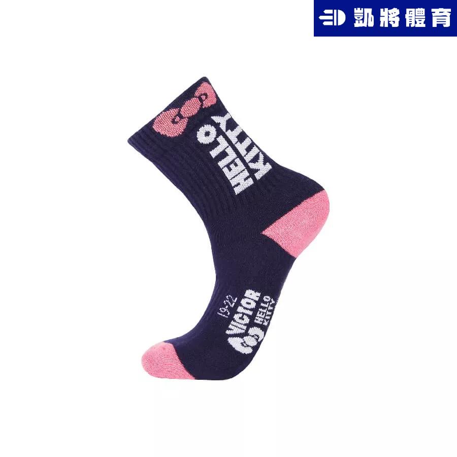 【凱將體育羽球店】VICTOR X HELLO KITTY 聯名運動襪 C-5104 C-5106 B 羽球 襪子 兒童-細節圖2