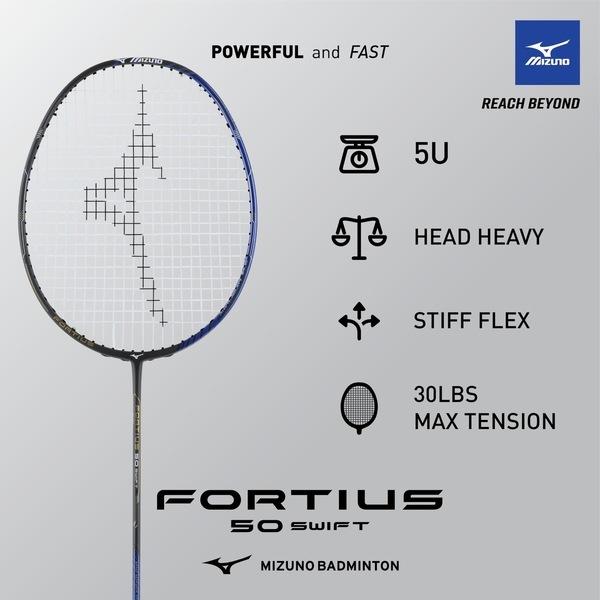 【凱將體育羽球店】Mizuno 羽毛球拍 羽球拍 金屬藍  Fortius 50 Swift 73Mtb15002-細節圖4