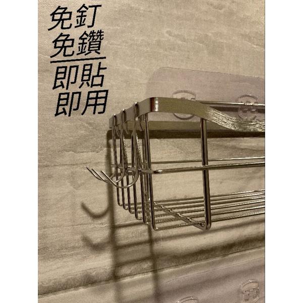 兩件組 不銹鋼 浴室廚房置物架 收納架 白鐵 不鏽鋼 【臺灣現貨一組兩件】 衛浴 租屋 免釘-細節圖3