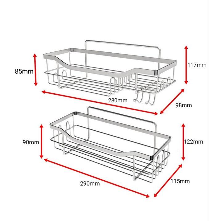 兩件組 不銹鋼 浴室廚房置物架 收納架 白鐵 不鏽鋼 【臺灣現貨一組兩件】 衛浴 租屋 免釘-細節圖6