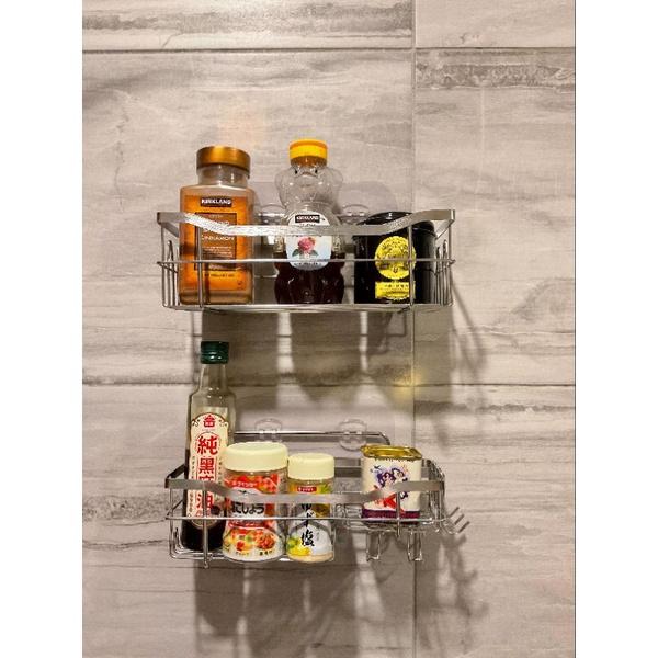 兩件組 不銹鋼 浴室廚房置物架 收納架 白鐵 不鏽鋼 【臺灣現貨一組兩件】 衛浴 租屋 免釘-細節圖7