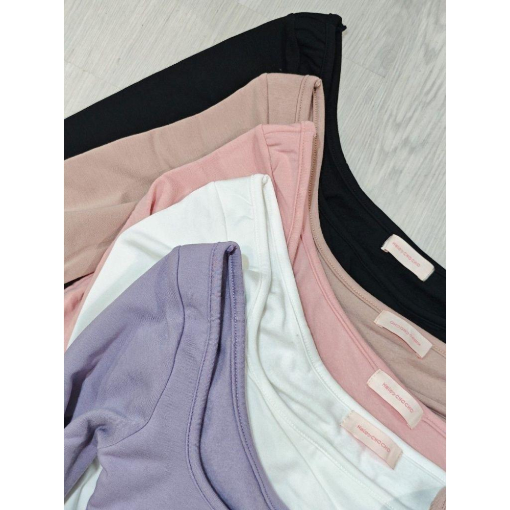 💗現貨奶茶/紫💗5980左左家獨家自訂前後U領發熱衣短版上衣極度性感方領美背發熱衣-細節圖9