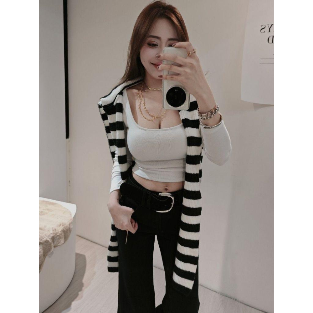 💗現貨紅/綠💗左左家5973應景耶誕T恤大方領上衣短版上衣T恤有罩杯-細節圖4