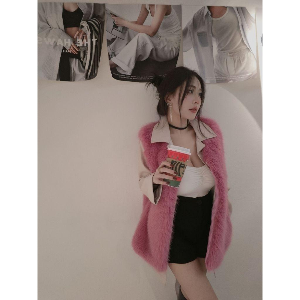 💗預購💗6500左左家｜不掉毛百搭質感背心毛毛背心背心外套長版背心-細節圖2
