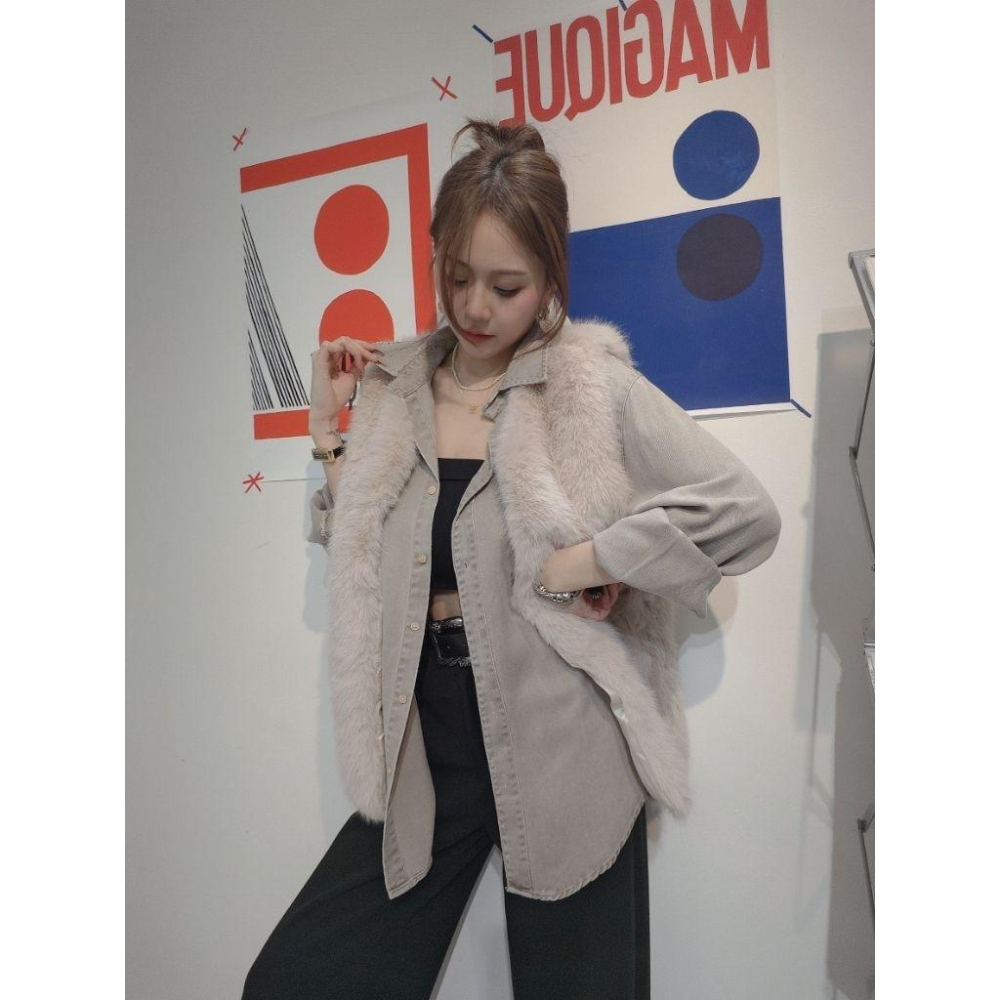 💗預購💗6500左左家｜不掉毛百搭質感背心毛毛背心背心外套長版背心-細節圖4