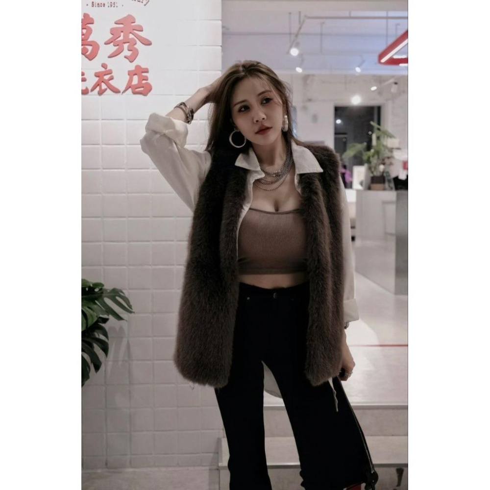 💗預購💗6500左左家｜不掉毛百搭質感背心毛毛背心背心外套長版背心-細節圖9