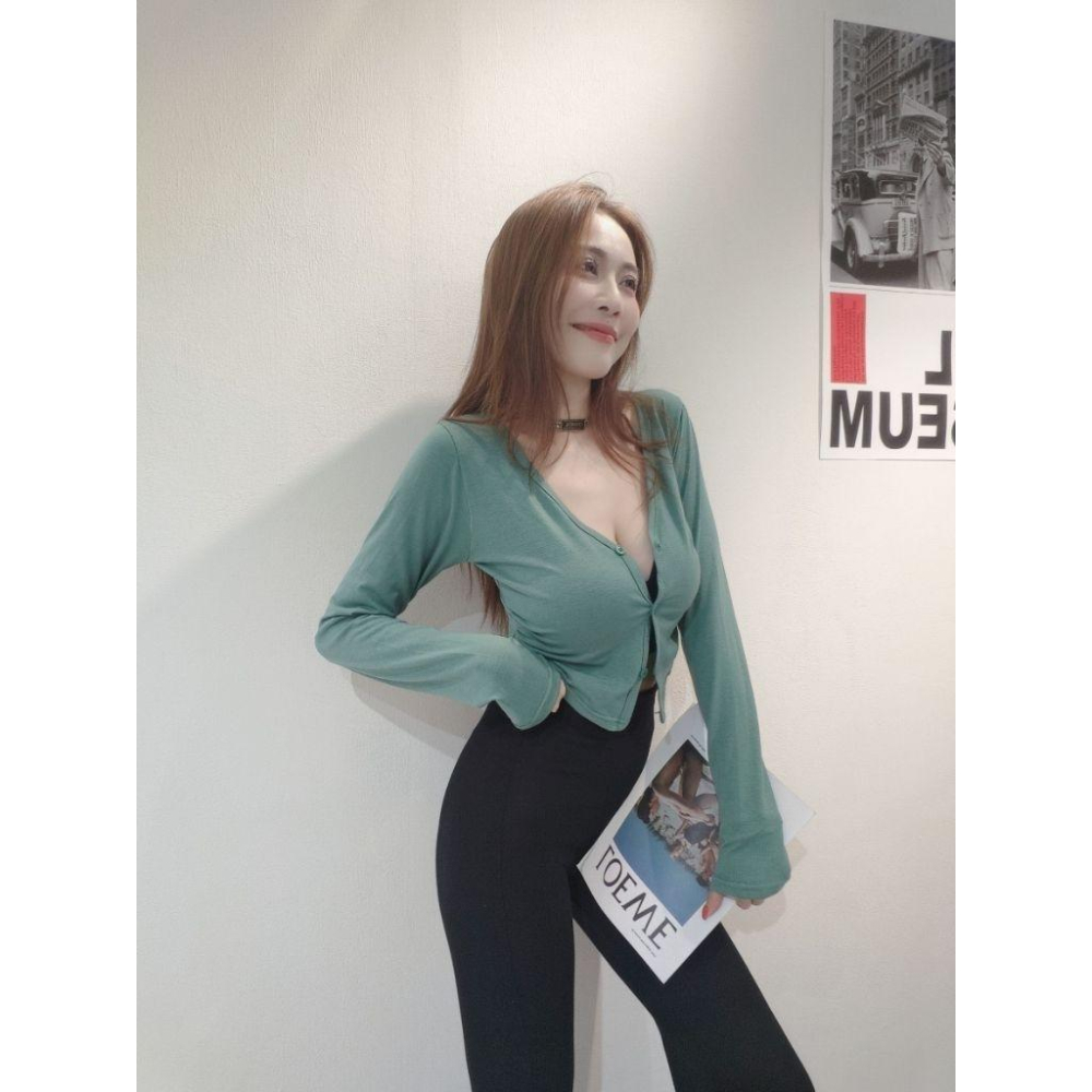 ❤️紅/綠/藍/黃❤️5952百搭棉質防曬外套上衣外套兩穿短版外套短版罩衫-細節圖6