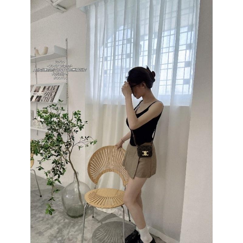 ❤️現貨卡/灰❤️63720學院風系列｜氛圍感側釦拉鏈百褶裏褲短裙百褶裙-細節圖8