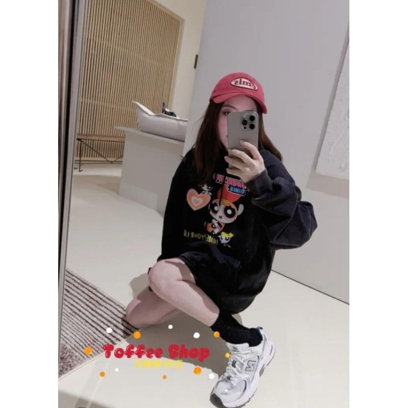 ❤️現貨❤️6950厚磅水洗T恤連帽大T小女警帽T卡通T恤-細節圖3