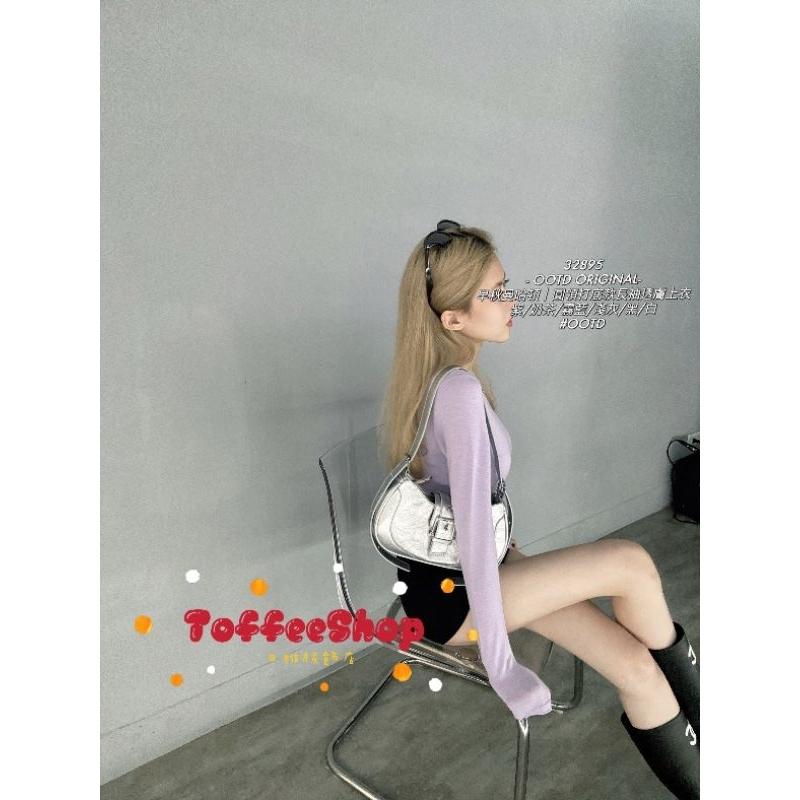 ❤️現貨紫❤️32895圓領透膚上衣打底上衣-細節圖2