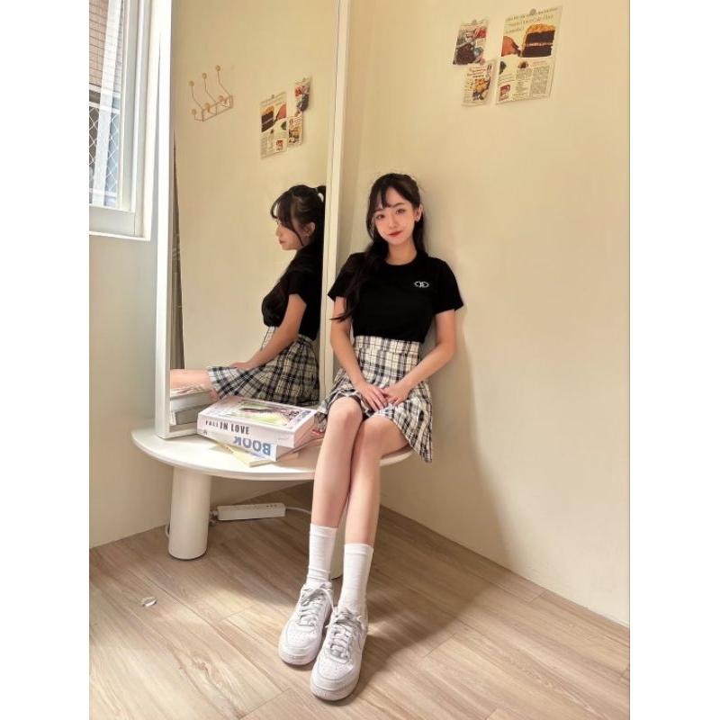💗現貨💗508學院風百摺格紋裙短裙褲裙百摺褲裙-細節圖5