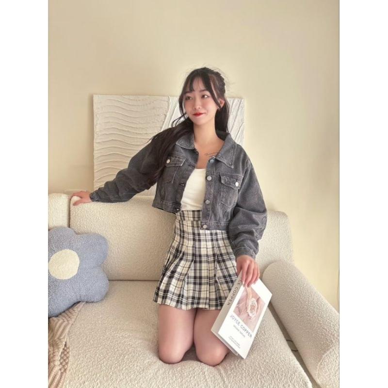 💗現貨💗508學院風百摺格紋裙短裙褲裙百摺褲裙-細節圖8