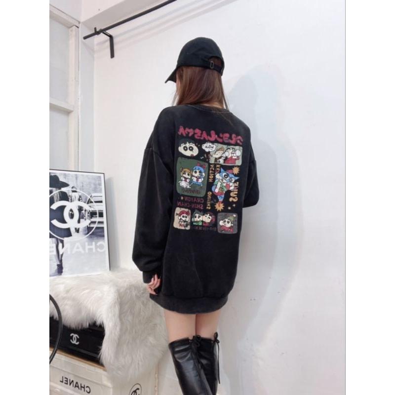 💗現貨💗1319蠟筆小新水洗衛衣卡通大學T-細節圖5