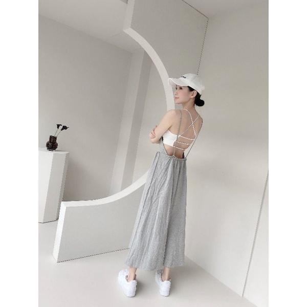 💗現貨黑/灰💗細肩帶連身褲吊帶褲吊帶（3色）-細節圖4