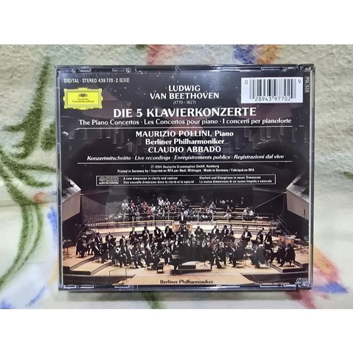 BEETHOVEN: DIE 5 KLAVIERKONZERTE O POLLINI/ABBADO 3CD-細節圖2