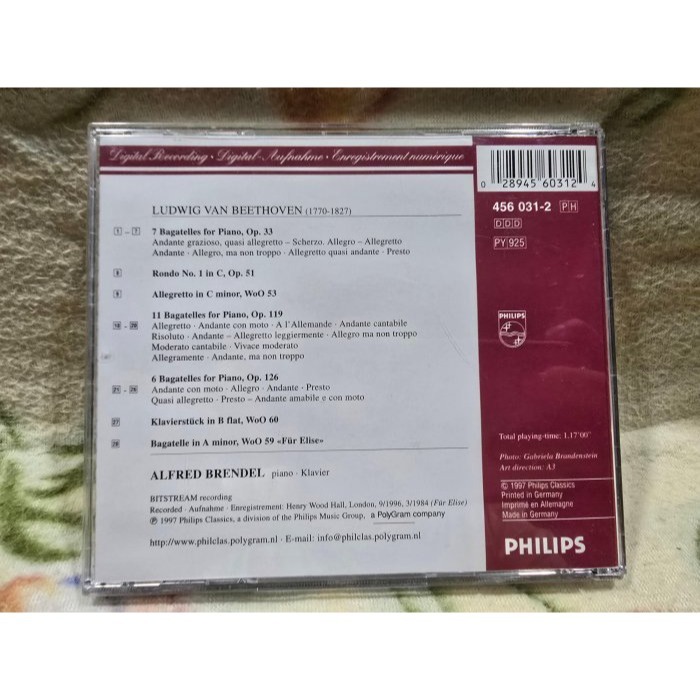 BEETHOVEN BAGATELLES ALFRED BRENDEL-細節圖4
