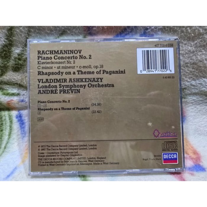 RACHMANINOV: PIANO CONCERTO NO. 2/VARIATIONS ASHKENAZY-細節圖4