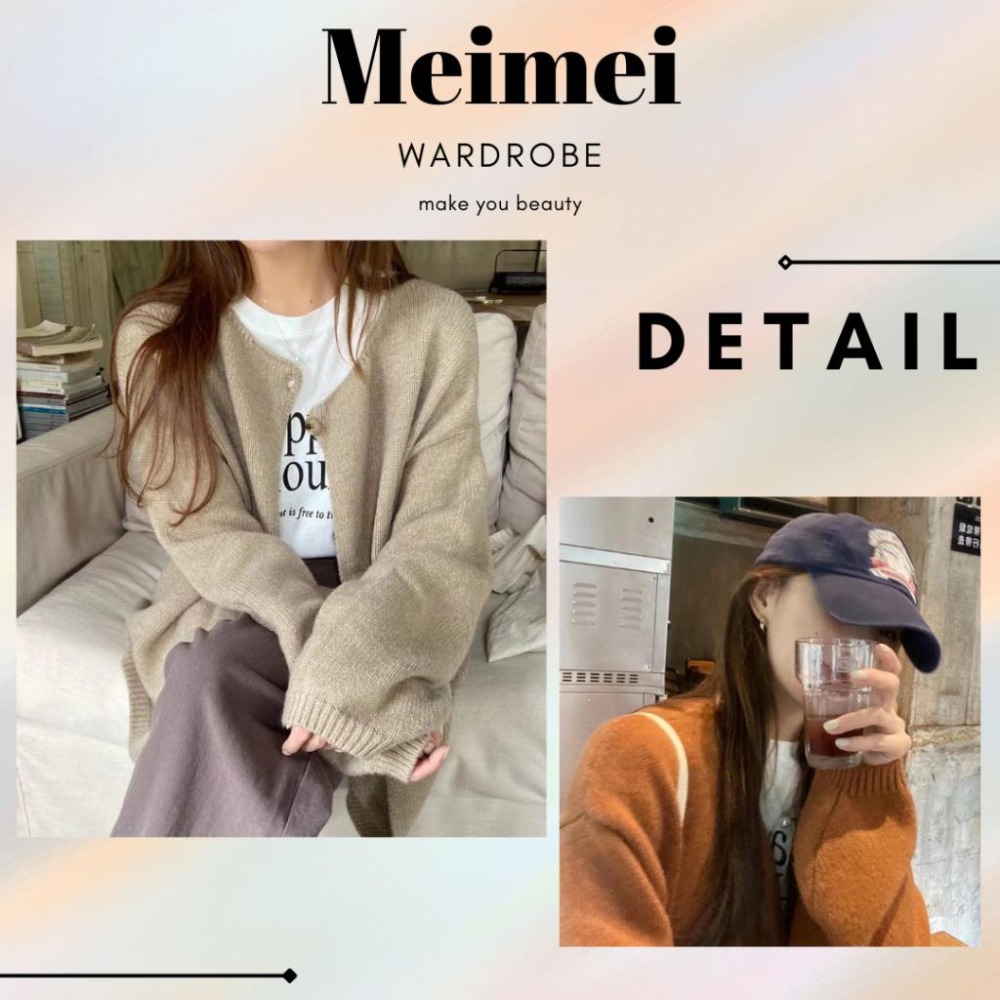 🔥現貨出清秒出🔥只要399_韓國質感/單釦落肩針織開襟外套/寬鬆針織罩衫/全新黑色最後一件-細節圖5