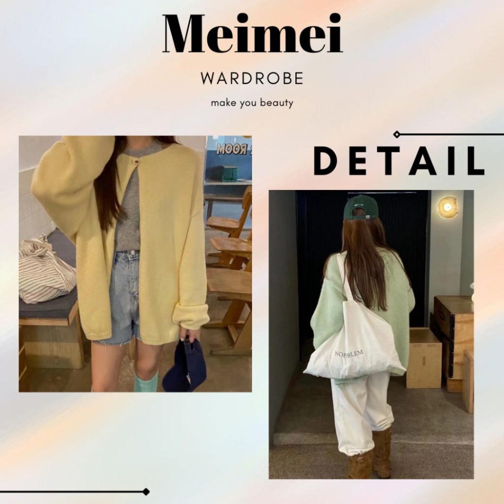 🔥現貨出清秒出🔥只要399_韓國質感/單釦落肩針織開襟外套/寬鬆針織罩衫/全新黑色最後一件-細節圖6