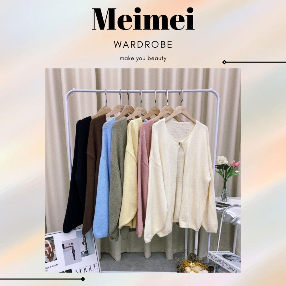 🔥現貨出清秒出🔥只要399_韓國質感/單釦落肩針織開襟外套/寬鬆針織罩衫/全新黑色最後一件-細節圖7