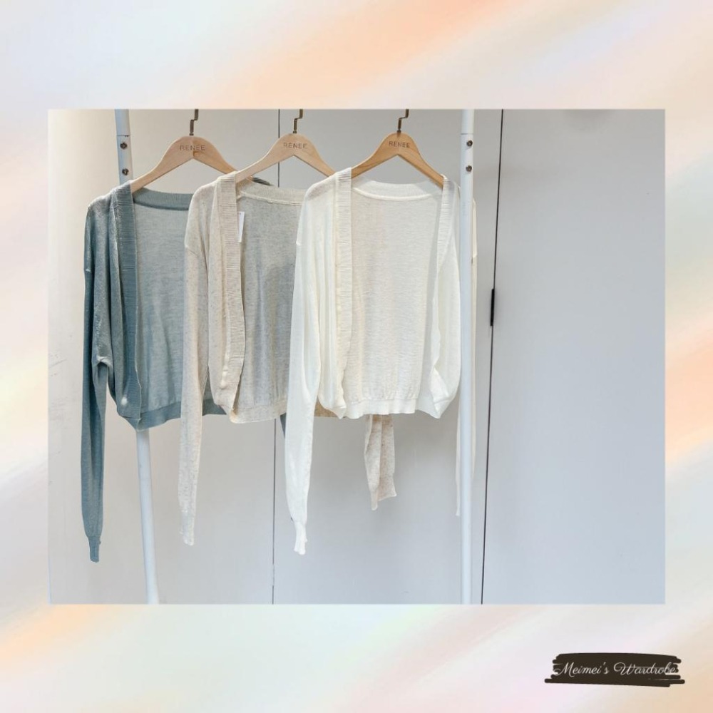 🔥現貨出清秒出🔥只要220_氣質小姐姐無釦開襟防曬薄針織小外套/冷氣房罩衫/全新藍色最後一件-細節圖3