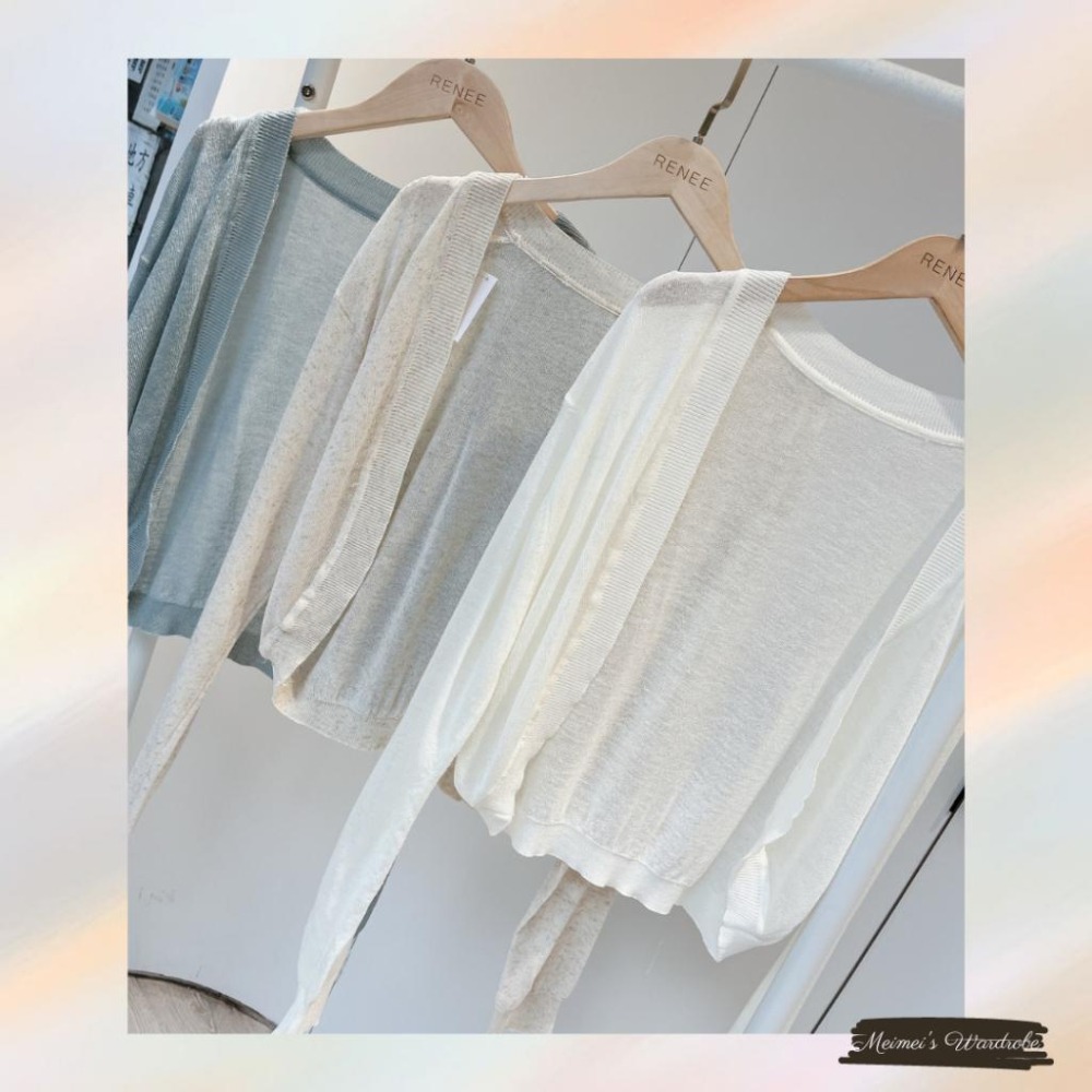 🔥現貨出清秒出🔥只要220_氣質小姐姐無釦開襟防曬薄針織小外套/冷氣房罩衫/全新藍色最後一件-細節圖4