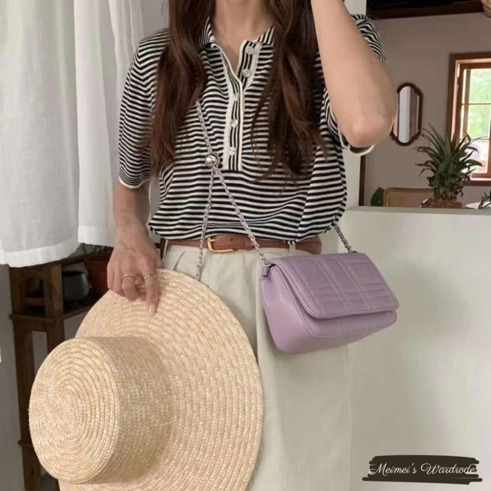 🔥現貨出清秒出🔥只要350_熱賣追加款_百搭鍊條壓紋斜背包/小方包/穿搭包/ins風格/現貨白-細節圖4