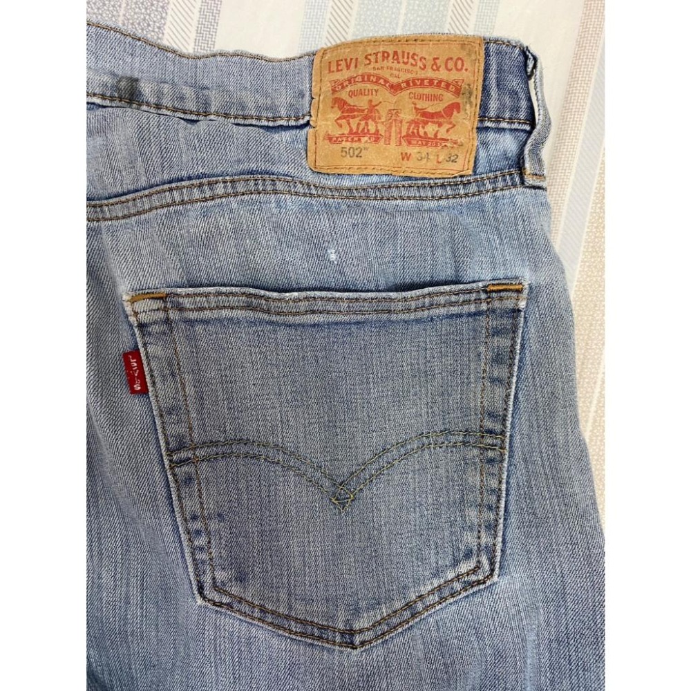二手 男 LEVIS 502 - 0478 牛仔長褲 藍色 W34 L32 34腰 32長 LEVI＇S 牛仔褲 古著-細節圖3