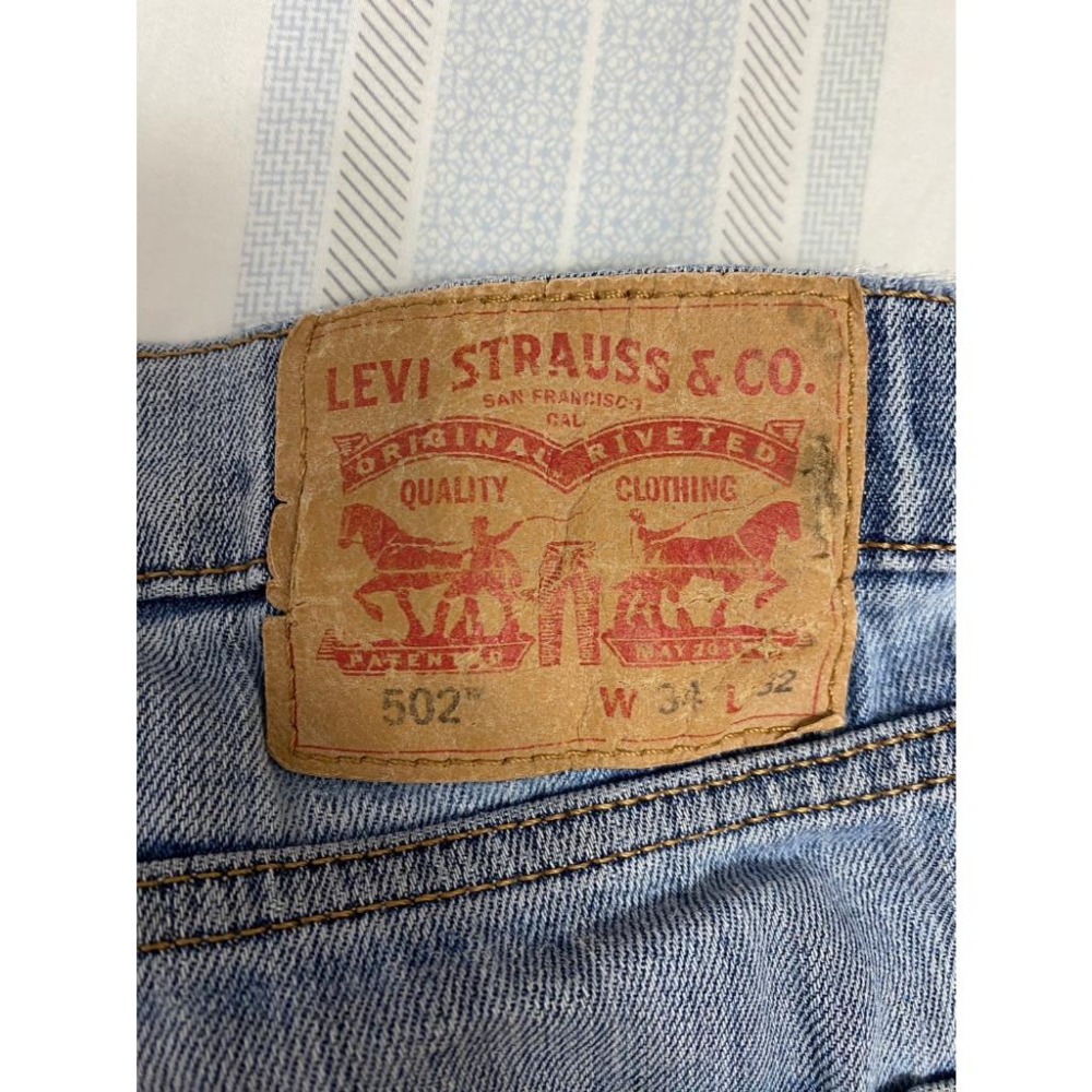 二手 男 LEVIS 502 - 0478 牛仔長褲 藍色 W34 L32 34腰 32長 LEVI＇S 牛仔褲 古著-細節圖4