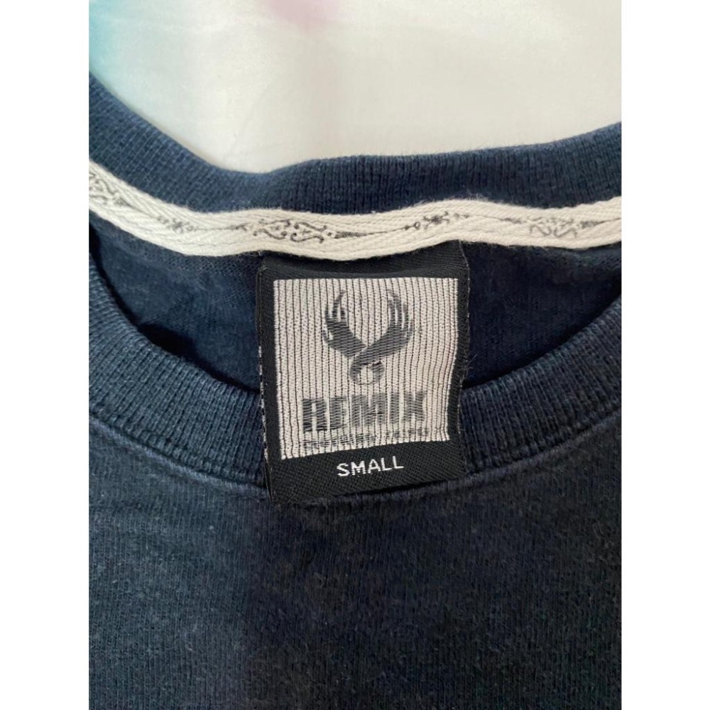 二手 男 REMIX 短袖T恤 黑色 S號 休閒 流行 潮流 迴紋針 剪刀 台灣 門市 古著-細節圖6