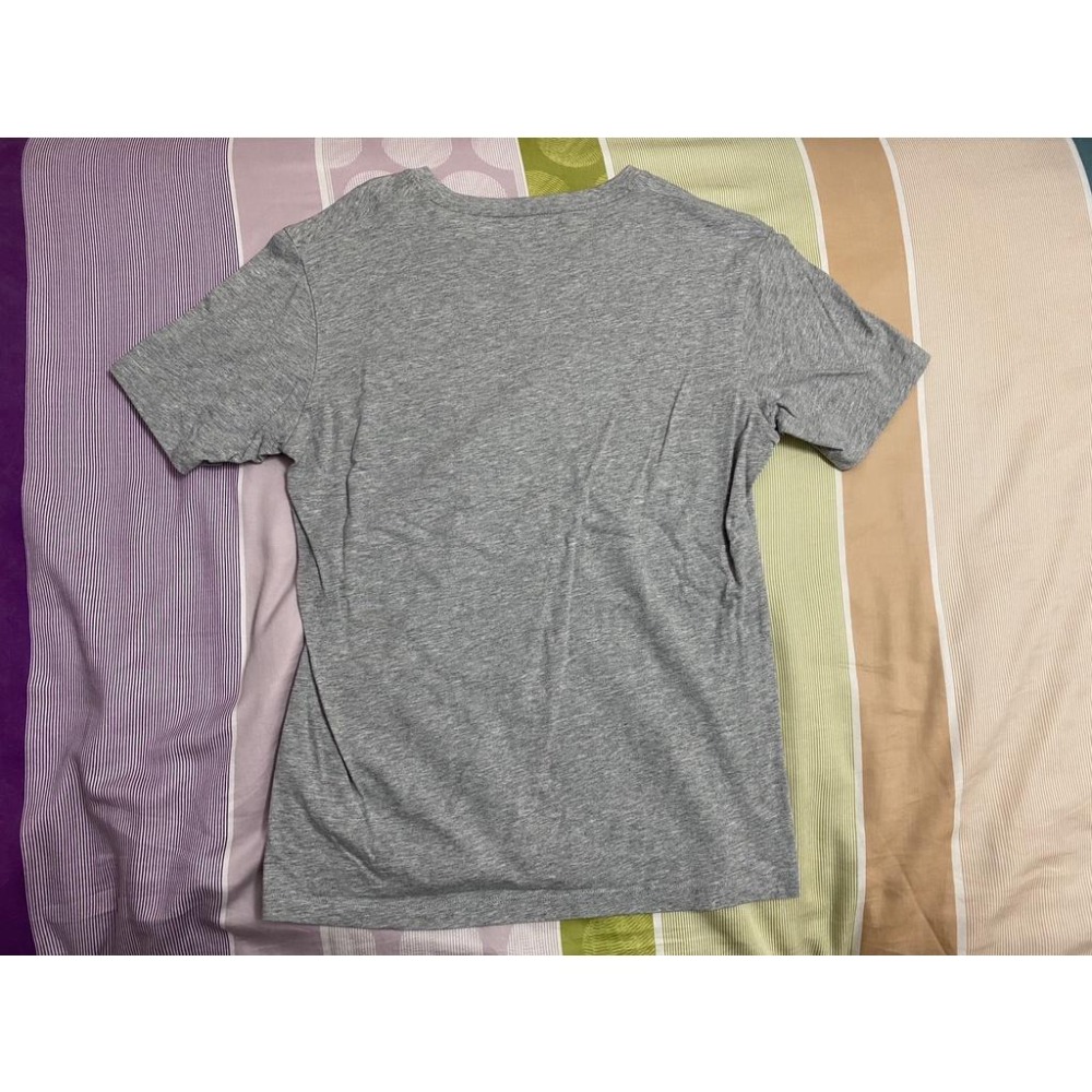 二手 男 LATIV V領T恤 灰色 M號 短袖 棉 素色 休閒 內搭 居家 台灣 品牌 官網 古著-細節圖2