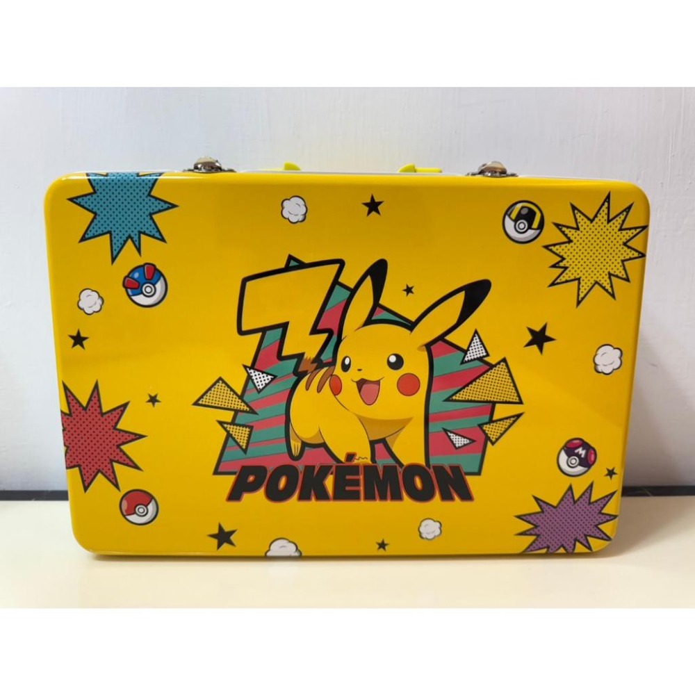 全新現貨 手提禮盒 寶可夢鐵盒(不含餅乾)  7-11禮盒 全家禮盒 皮卡丘 寶可夢收藏 卡牌 手提箱 收納 收藏-細節圖2