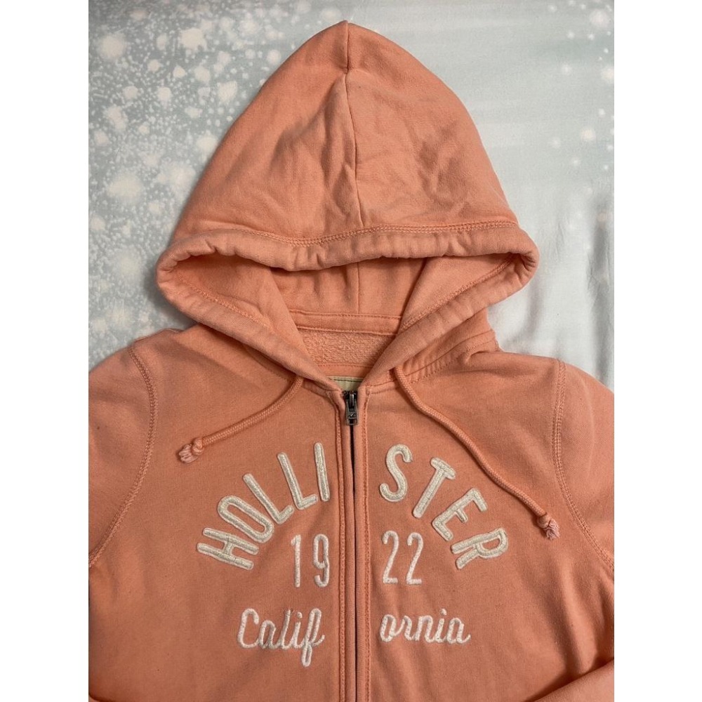【NG】二手 女 HOLLISTER 連帽外套 橘色 S號【污漬】海鷗 休閒 耳機孔 美國 品牌 台灣 代購 古著-細節圖3
