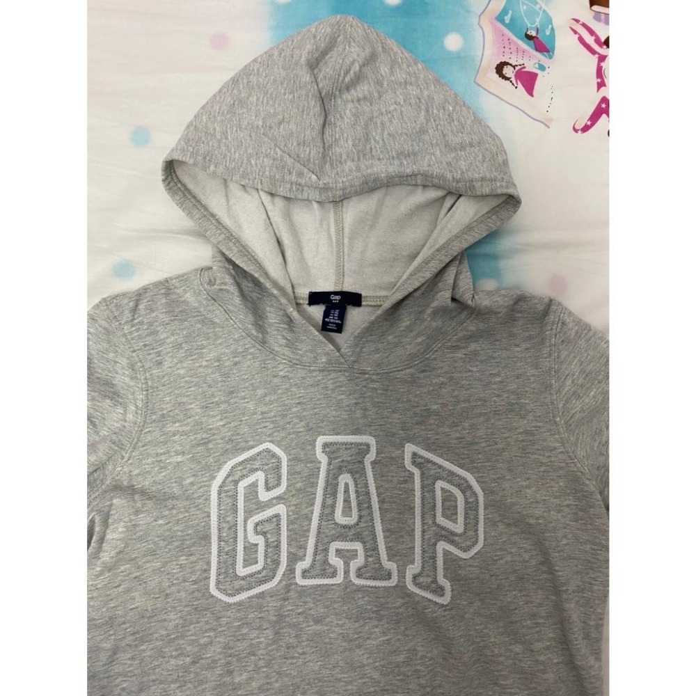 二手 女 GAP 帽T 灰色 XS號 連帽大學T 棉 休閒 上課 上班 居家 美國 品牌 日本 門市 古著-細節圖3
