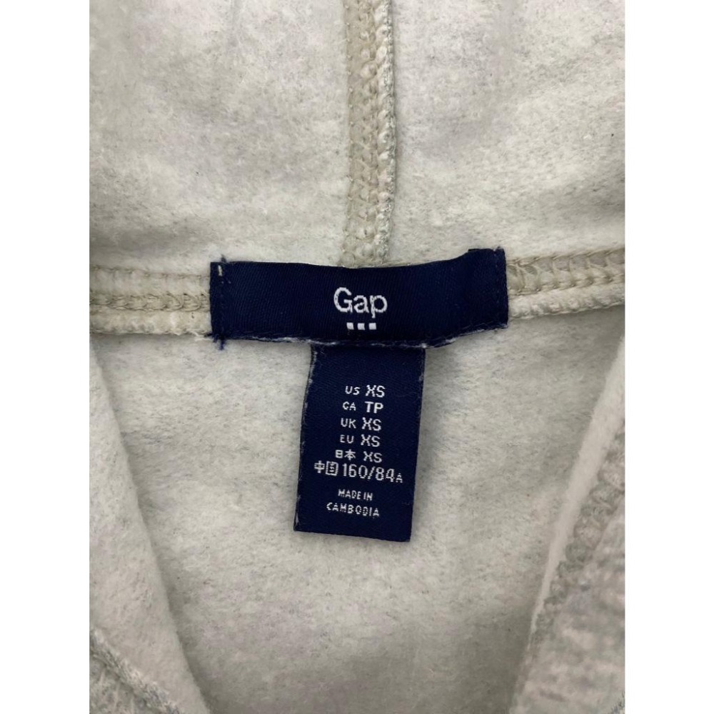 二手 女 GAP 帽T 灰色 XS號 連帽大學T 棉 休閒 上課 上班 居家 美國 品牌 日本 門市 古著-細節圖5