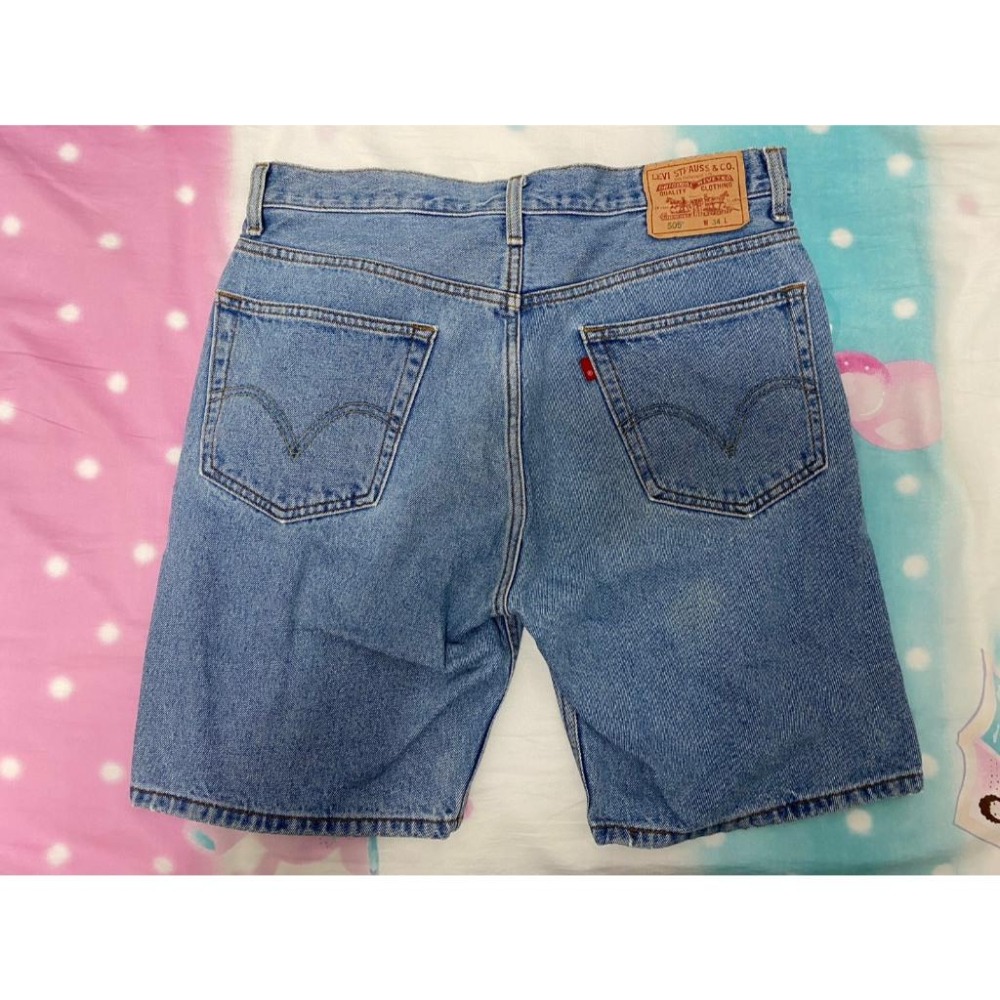 二手 男 LEVIS 505  牛仔短褲 藍色 W34 34腰 LEVI＇S【不是501 502 511 512】古著-細節圖2