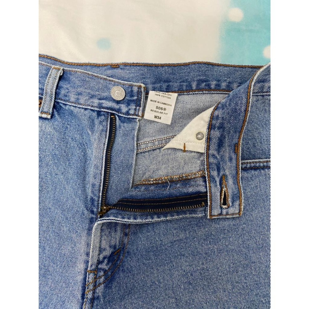 二手 男 LEVIS 505  牛仔短褲 藍色 W34 34腰 LEVI＇S【不是501 502 511 512】古著-細節圖4