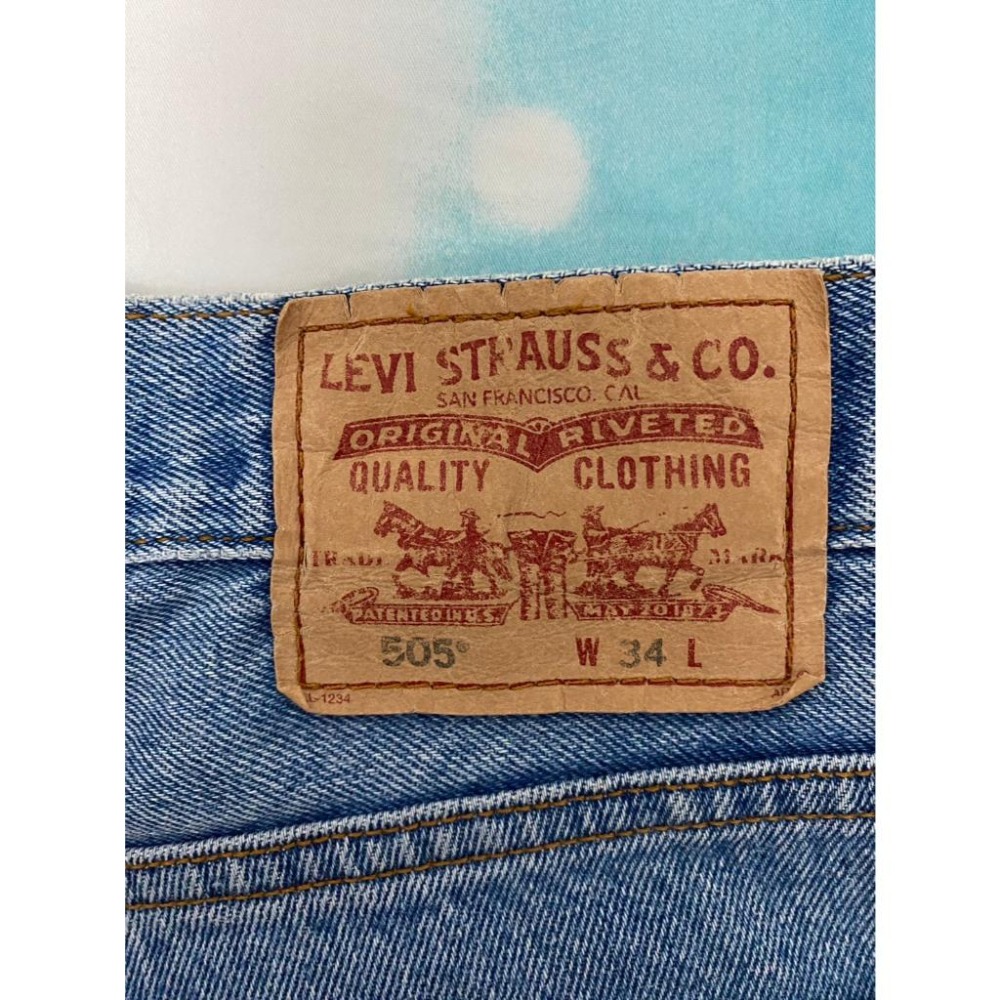 二手 男 LEVIS 505  牛仔短褲 藍色 W34 34腰 LEVI＇S【不是501 502 511 512】古著-細節圖6