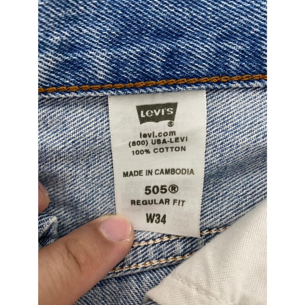 二手 男 LEVIS 505  牛仔短褲 藍色 W34 34腰 LEVI＇S【不是501 502 511 512】古著-細節圖7