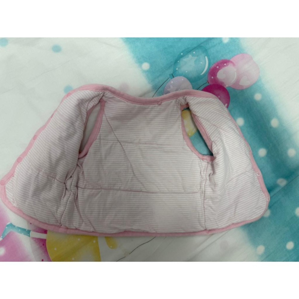 二手 現貨 兒童 lativ 鋪棉背心 粉色雨滴 70cm 女童 男童 童裝 兒童背心-細節圖3